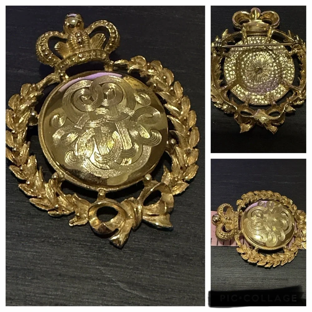 Vintage Signed Brooch Lot Vendome Monet Trifari Carolee Napier Crown Lot Of 6